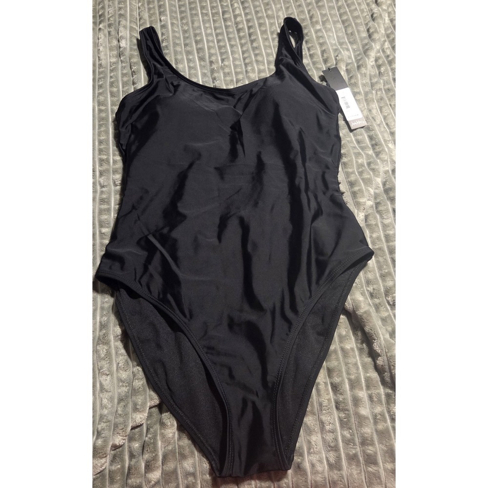 Nicole Miller Studio One Piece Swimsuit Black Padded Cup M Beach/Surf